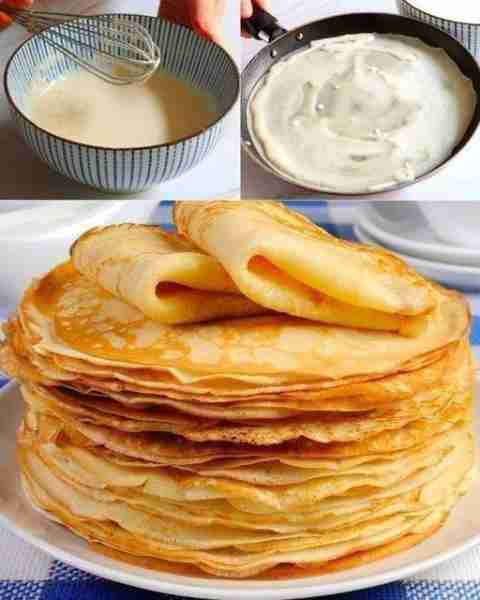 HOMEMADE CREPES 😋 Ingredients: 3 eggs ½ liter of milk ½ teaspoon salt 250 grams of flour Recipe in...