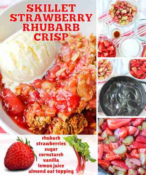 Skillet Strawberry Rhubarb Crisp 😍 https://www.365daysofbakingandmore.com/skillet-strawberry-rhubar...