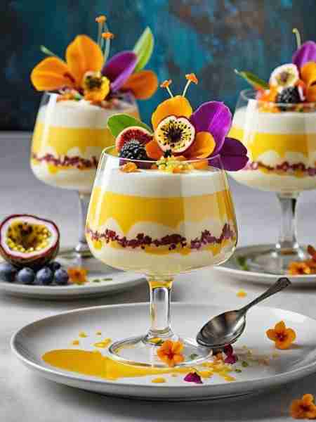 Tropical Fruit and Cream Parfait Tropical Fruit and Cream Parfait Ingredients: For the Mango Layer:...