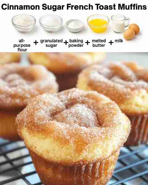 Cinnamon Sugar French Toast Muffins 😍 Recipe in top R.E.P.L.Y😍