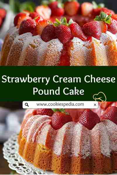 🍓 Strawberry Cream Cheese Pound Cake 🍓 This Strawberry Cream Cheese Pound Cake is a delightful des...