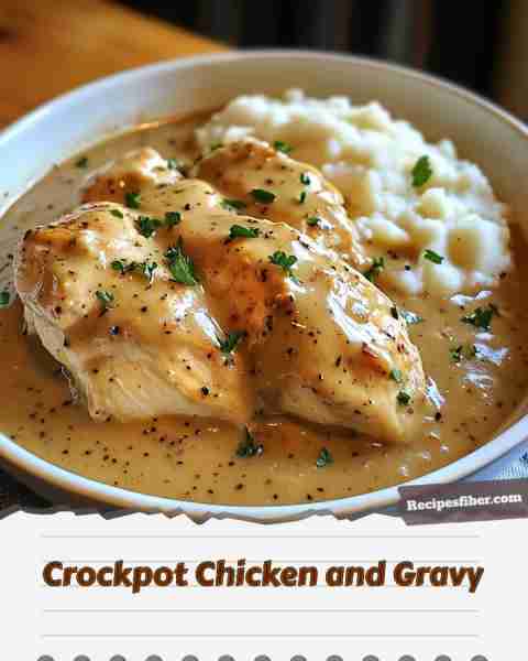 Crockpot Chicken and Gravy 🍗🥣 Delicious and easy comfort food that cooks while you relax! 📋 Ing...