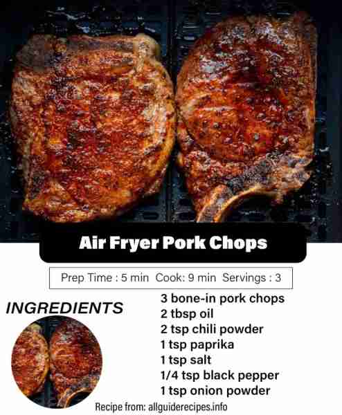 Air Fryer Pork Chops are the perfect family meal that you can have cooked and ready in under 25 minu...