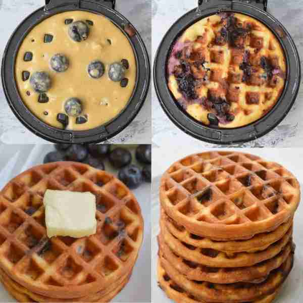 Delicious blueberry chaffles are perfect for a gluten-free, low-carb breakfast! Freezer friendly, to...