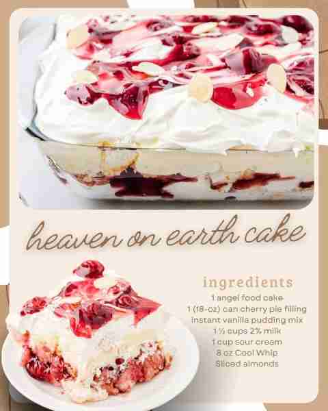 Cherries, cream, and cake—Heaven on Earth Cake is the dessert your spoon has been waiting for! 🍰 🎯...