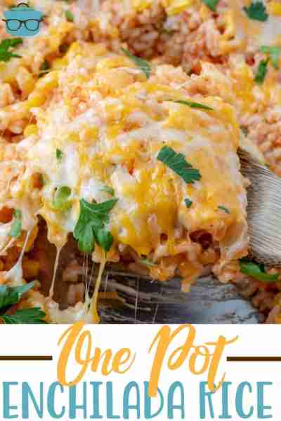 This Easy One Pot Cheesy Enchilada Rice is packed full of flavor with enchilada sauce, salsa, corn,...