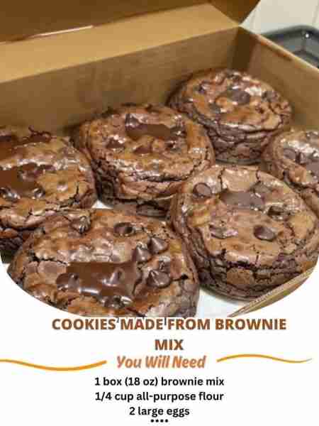 Cookies Made From Brownie Mix 😲 DON'T LOSE THIS RECIPE😋❤️ Ingredients: 1 box (18 oz) brownie mix 1...