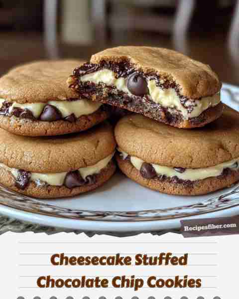 Cheesecake Stuffed Chocolate Chip Cookies 🍪 Indulge in these delicious, creamy-filled cookies! 📋 I...