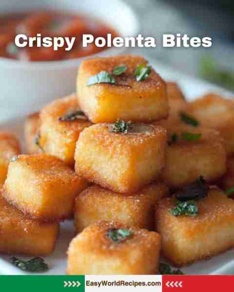 🇮🇹 Crispy Polenta Bites - Golden, crispy polenta cubes perfect for snacking or dipping! Ingredients:...