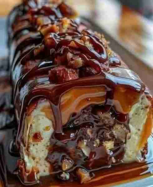Chocolate Caramel Turtle Cake Roll Ingredients: - **For the Cake:** - 1/2 cup all-purpose flour - 1/...