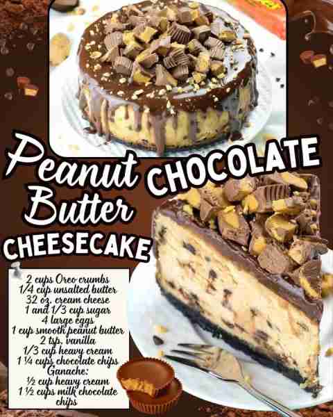 This Peanut Butter Chocolate Cheesecake is what dreams are made of! Recipe created by OMG Chocolate...