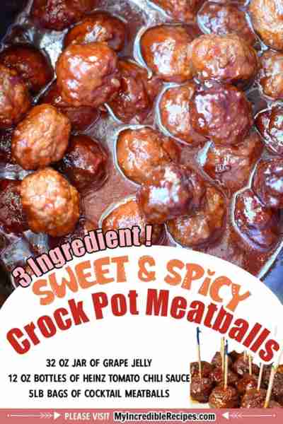 🍇🌶 3 Ingredient Sweet & Spicy Crock Pot Meatballs! 🍇🌶 Everyone Loves this Deliciously Easy Appetiz...