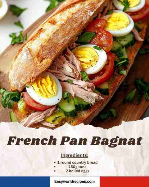 🇫🇷 Classic Pan Bagnat (Tuna Niçoise Sandwich) 🥪 A fresh, rustic sandwich packed with Provençal flav...
