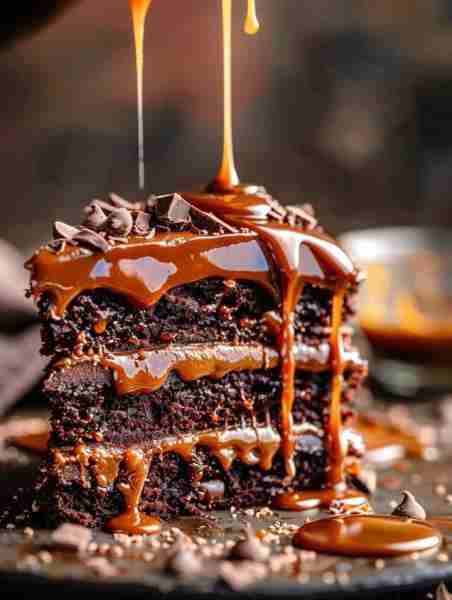CHOCOLATE FUDGE CAKE WITH SALTED CARAMEL BUTTERCREAM Ingredients For the Chocolate Fudge Cake: 2 cup...