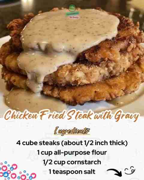 "My family loves this Chicken Fried Steak with Gravy—it’s comfort food at its finest! The crispy bre...