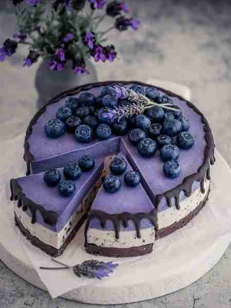 Blueberry Lavender Cheesecake Ingredients: For the Crust: 1 1/2 cups of digestive biscuits (or graha...