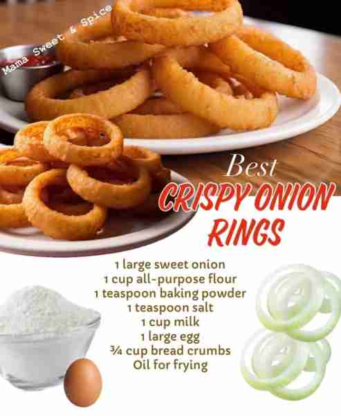 Craving for Crispy Onion Rings! 💜 Recipe: 1 large sweet onion 1 cup all-purpose flour 1 teaspoon b...