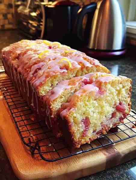 Lemon Rhubarb Loaf with Glaze Ingredients: For the loaf: 1/2 cup butter, softened 1 cup sugar 2 eggs...