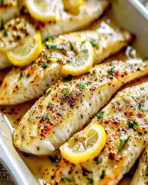 Lemon Garlic Baked Fish Recipe Ingredients: 4 fish fillets (tilapia, cod, or halibut work well) 2 tb...