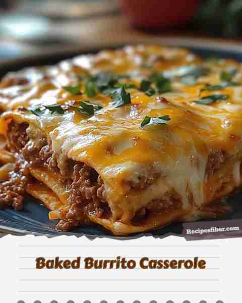 Baked Burrito Casserole 🥘 A delicious twist on a hearty Mexican classic! 📋 Ingredients - 1 poun...