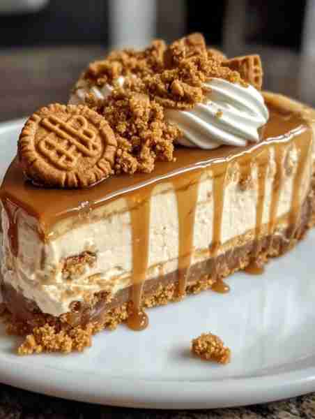 Biscoff Caramel Cookie Butter Cheesecake Recipe Creamy, dreamy cheesecake meets caramel and Biscoff...