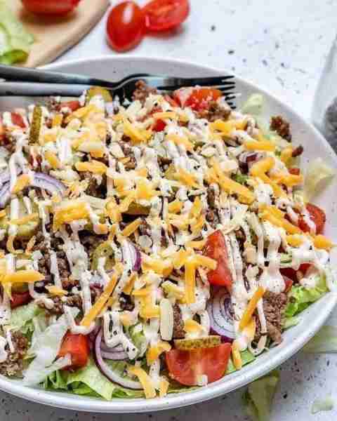 Super Easy Cheeseburger Salad Bowls 🍔 "OMG! This took care of my cheeseburger cravings!! It was so...