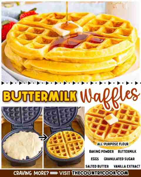 These Buttermilk Waffles have a crispy outside, are warm and soft on the inside, and have the perfec...