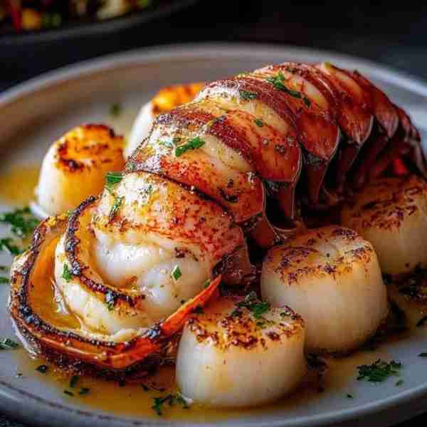 Lobster Tails and Seared Scallops Ingredients: For the Lobster Tails: 2 lobster tails (6-8 oz each)...