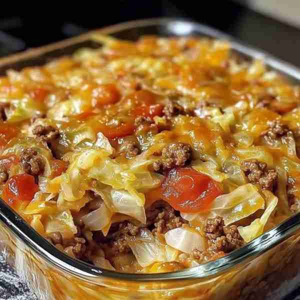 Savory Cabbage Beef Bake 🍽️🥬🥩🍅🍚 A delicious and hearty dish that's perfect for family dinners!...