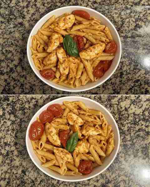 Chicken and Roasted Tomato Pesto Pasta Savory Chicken Pasta with Roasted Tomato Basil Pesto Ingredie...