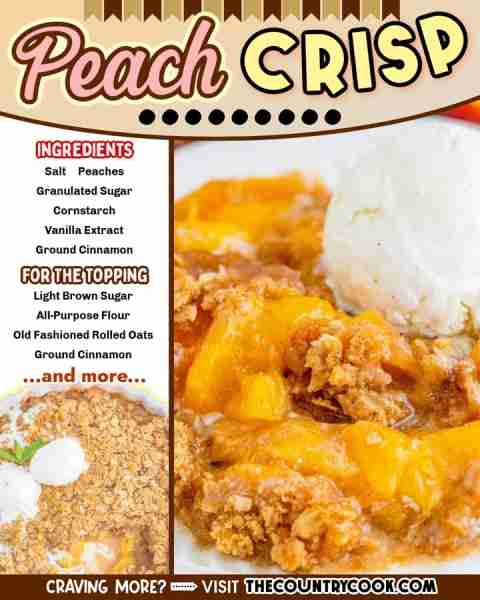 This Easy Fresh Peach Crisp recipe is a family favorite dessert filled with the fresh, juicy fruit o...