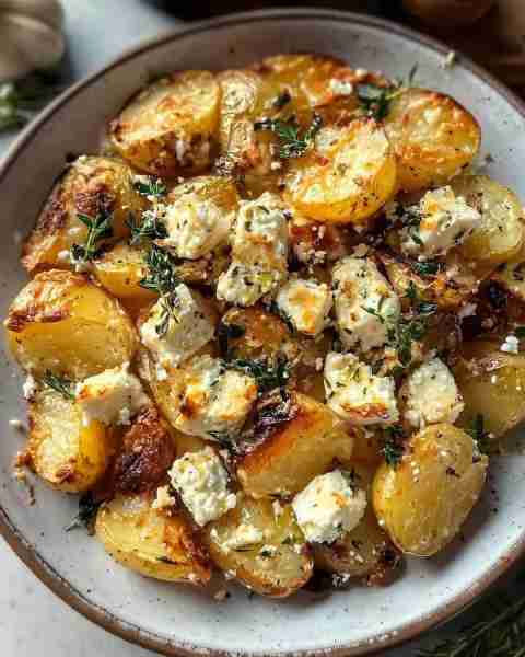 Roasted Potatoes with Baked Feta and Garlic Roasted Potatoes with Baked Feta and Garlic, this dish i...