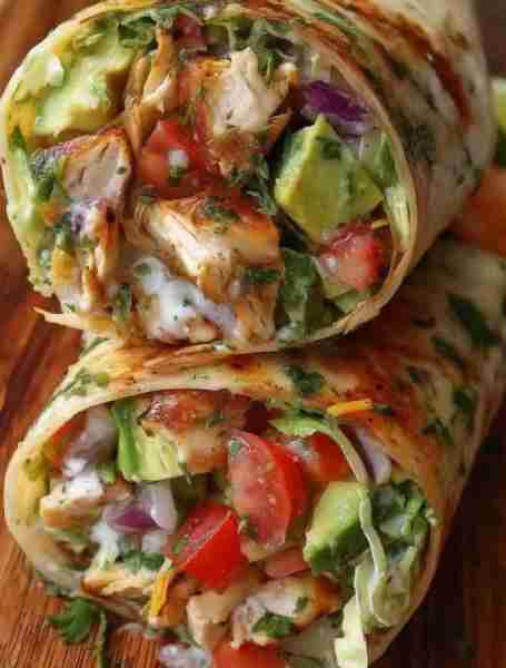 Chicken Avocado Ranch Burritos Ingredients: 2 cups cooked shredded chicken 1 avocado, diced 1/4 cup...