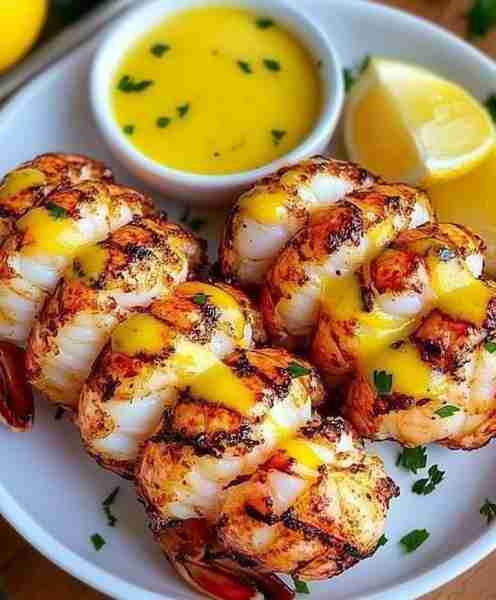 *Grilled Lobster Tails with Lemon Butter Sauce**: ### Ingredients: * **For the Lobster Tails:** * 4...