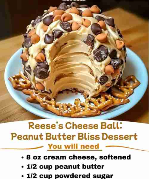 🥜🎉 Reese’s Cheese Ball: Peanut Butter Bliss Dessert Recipe 🎉🥜 Dessert meets party snack in this...