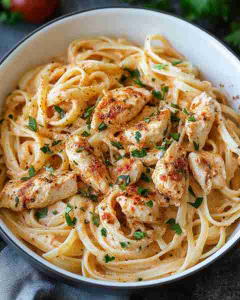 Creamy Cajun Chicken Pasta Ingredients 2 chicken breasts sliced into bite-sized pieces 1 tbsp Cajun...