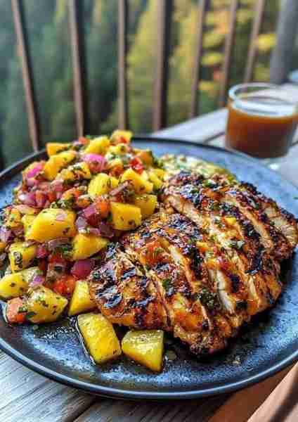 🍋 Lemon Ginger Chicken with Pineapple Mango Salsa 🍍🌶️ This Lemon Ginger Chicken with Pineapple Man...
