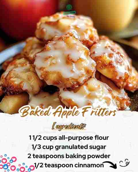 🍎✨ Baked Apple Fritters 🥐🍏 🤤🤤😍 OMG DON'T LOSE IT "These baked apple fritters are a healthier...