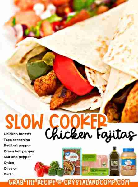 🫑 SLOW COOKER CHICKEN FAJITAS This also makes a great freezer meal. RECIPE BELOW