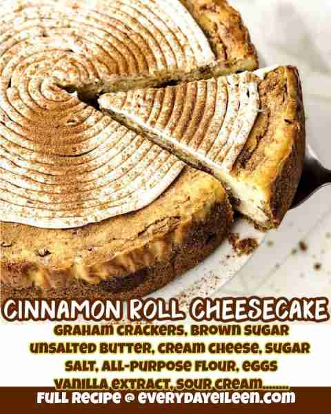 Cinnamon Roll Cheesecake, all the flavors in the classic breakfast roll in a cheesecake!