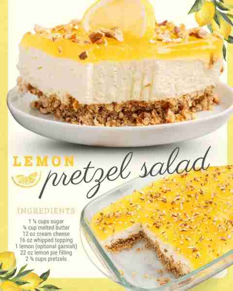 Lemon Pretzel Salad -The Best Pretzel Crust Dessert! Recipe created by Spaceships and Laser Beams an...