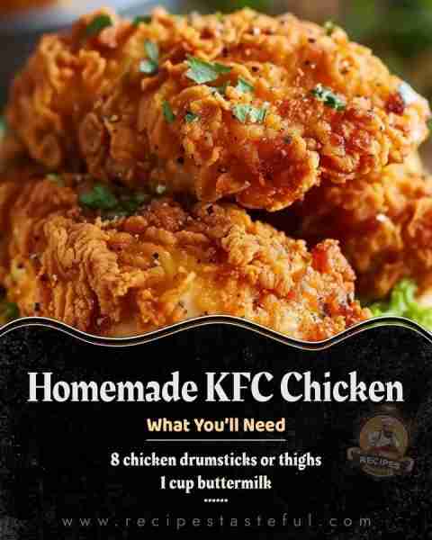Homemade KFC Chicken in the Oven – So Easy, So Tasty! Ingredients: 8 chicken drumsticks or thighs 1...