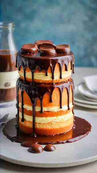 BOSTON CREAM CAKE Ingredients For the Cake Layers: 2½ cups all-purpose flour 2½ tsp baking powder ½...
