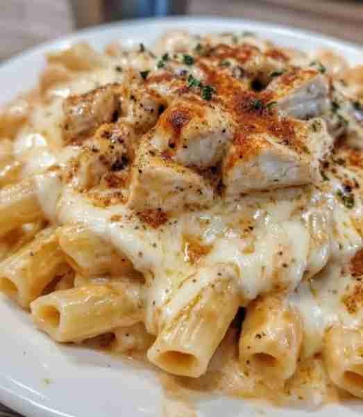 Cheesy Cajun Chicken Alfredo with Ziti Pasta Ingredients: 2 boneless, skinless chicken breasts, cut...