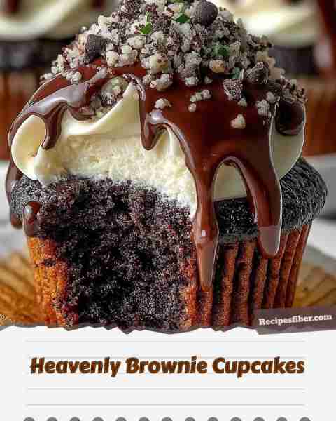Heavenly Brownie Cupcakes 🍫🥳 Indulge in these rich and moist brownie cupcakes! 📋 Ingredients -...