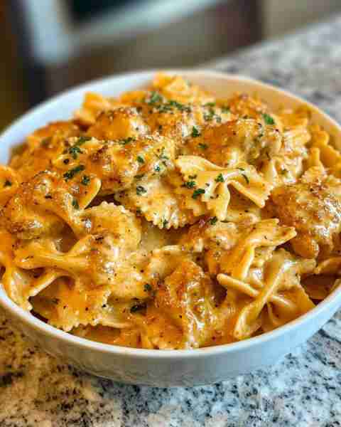 CAJUN CREAM CHEESE CHICKEN BOWTIE PASTA Ingredients: 12 oz bowtie pasta 1 lb boneless skinless chick...
