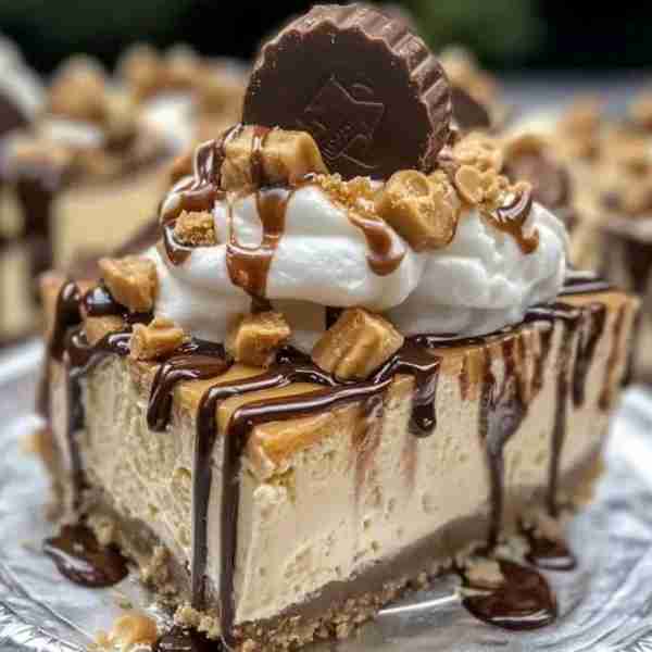 🍫 Peanut Butter Cup Cheesecake 🍰 This indulgent cheesecake features a creamy, dreamy base topped w...