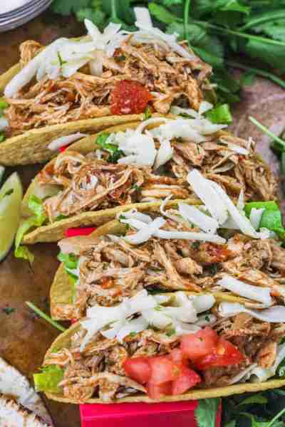 This recipe for Instant Pot shredded chicken tacos will become a favorite go-to for flavorful, juicy...
