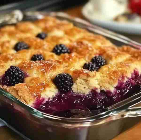 Homestyle Blackberry Cobbler 🍇🥄🍰 Ingredients: 2 cups fresh or frozen blackberries 1 cup sugar (di...