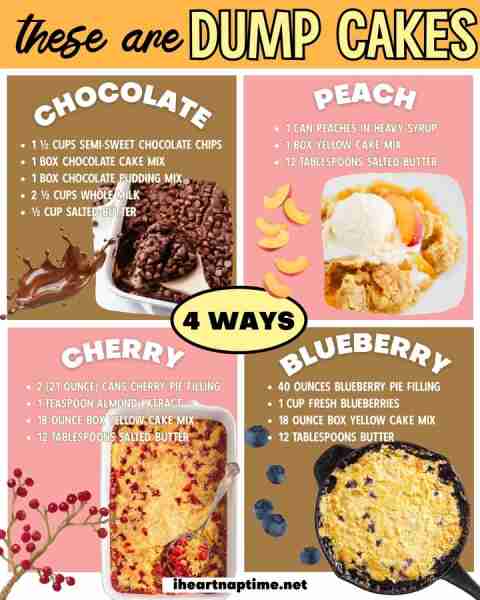 Easiest cakes ever! Chocolate ➡️ https://www.iheartnaptime.net/chocolate-dump-cake/ Peach ➡️ https:/...